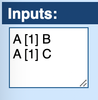 Screenshot of these inputs in the SankeyMATIC interface:
A [1] B
A [1] C